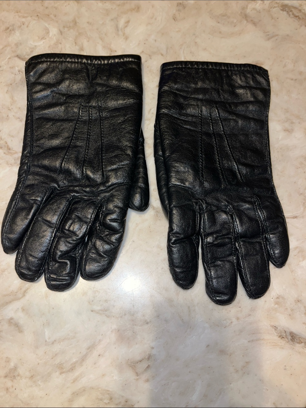 Stetson Men's Black Leather and Fur Lined Gloves